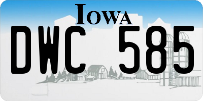IA license plate DWC585