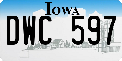 IA license plate DWC597