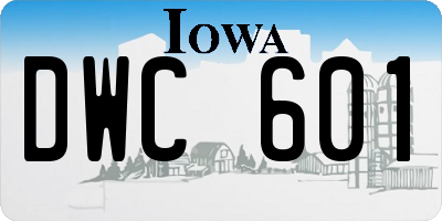 IA license plate DWC601