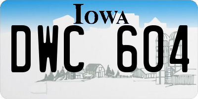 IA license plate DWC604