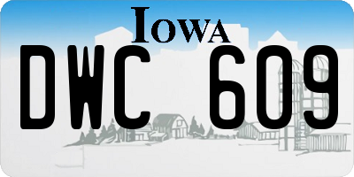 IA license plate DWC609