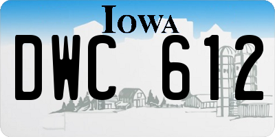 IA license plate DWC612