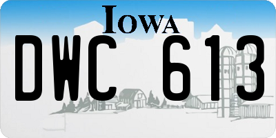 IA license plate DWC613