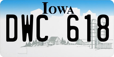 IA license plate DWC618
