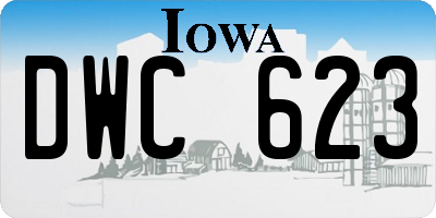 IA license plate DWC623