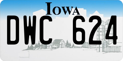 IA license plate DWC624
