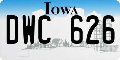IA license plate DWC626
