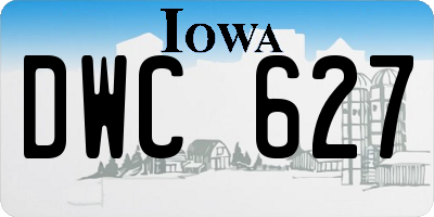 IA license plate DWC627