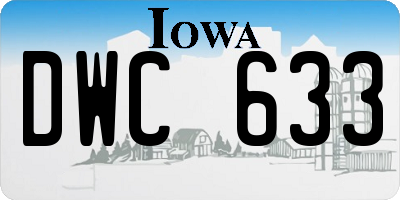 IA license plate DWC633
