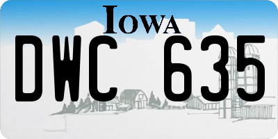 IA license plate DWC635
