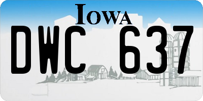 IA license plate DWC637