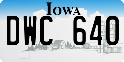 IA license plate DWC640