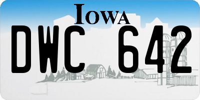 IA license plate DWC642