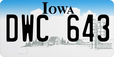 IA license plate DWC643