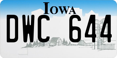 IA license plate DWC644