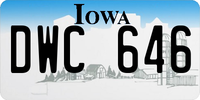 IA license plate DWC646