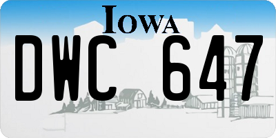 IA license plate DWC647
