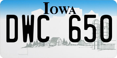 IA license plate DWC650