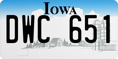 IA license plate DWC651