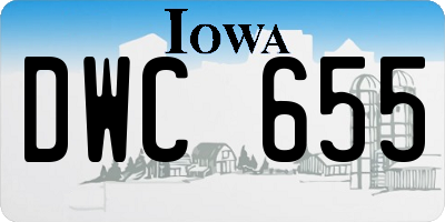 IA license plate DWC655