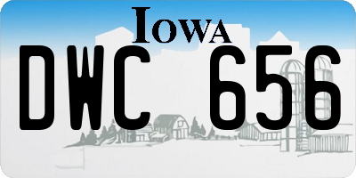 IA license plate DWC656