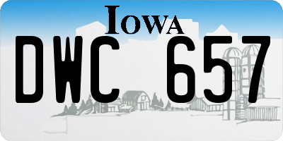 IA license plate DWC657