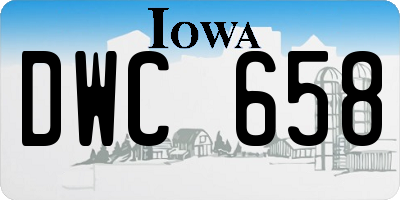 IA license plate DWC658