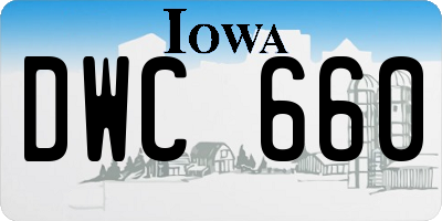 IA license plate DWC660