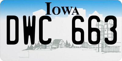 IA license plate DWC663