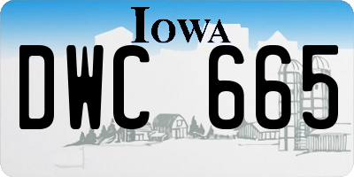 IA license plate DWC665