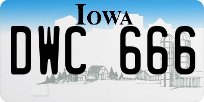 IA license plate DWC666