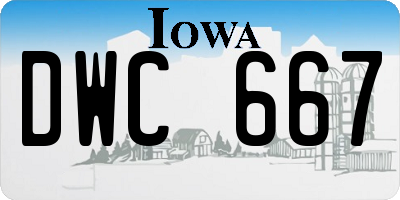 IA license plate DWC667