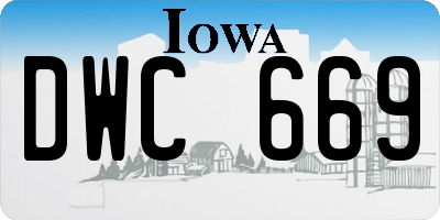 IA license plate DWC669