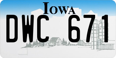 IA license plate DWC671