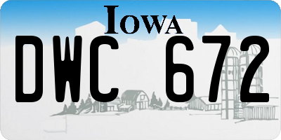IA license plate DWC672