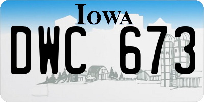 IA license plate DWC673