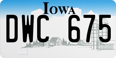 IA license plate DWC675