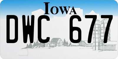 IA license plate DWC677
