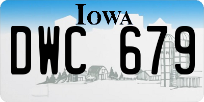 IA license plate DWC679
