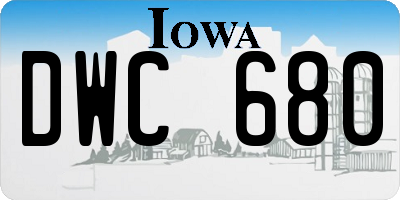IA license plate DWC680