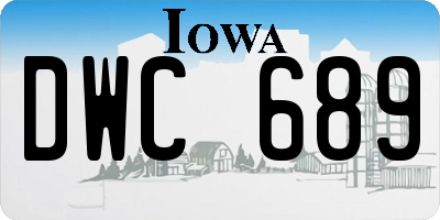 IA license plate DWC689