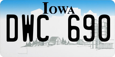 IA license plate DWC690