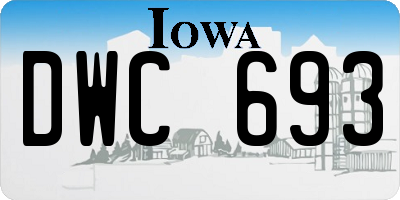 IA license plate DWC693
