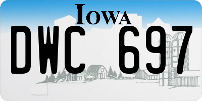 IA license plate DWC697