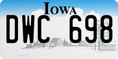 IA license plate DWC698