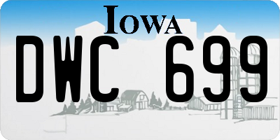 IA license plate DWC699