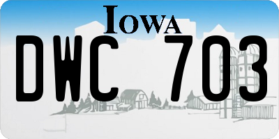 IA license plate DWC703
