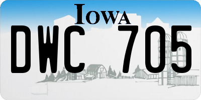 IA license plate DWC705