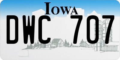 IA license plate DWC707