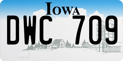 IA license plate DWC709